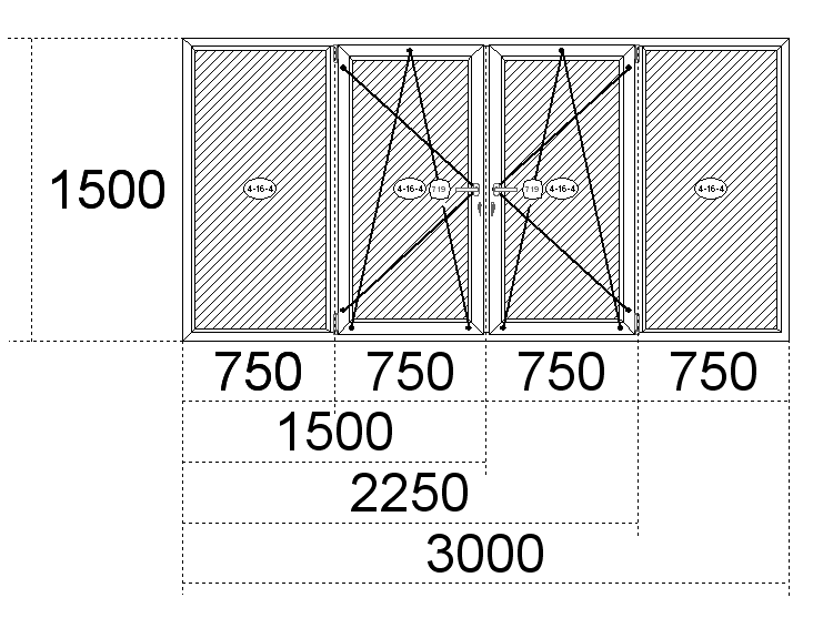 Стандартные окна ПВХ: размеры - высота и ширина Ликино-Дулёво